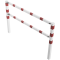 Stationary access barriers | for bolting on site | with top and quarter-bent bar | hot-dip galvanized and white coatedwith red reflecting stripes | total width: 2000 mm